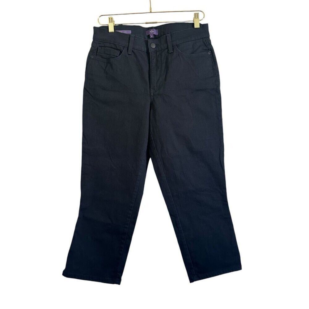 NYDJ Karen Capri Jeans Women's 8 Black Denim Casual Minimalist